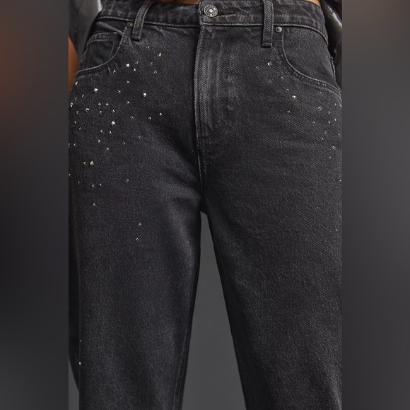 PAIGE Black High-Rise Straight Leg Jeans - Picture 2 of 3